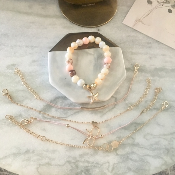 'Sand Storm' Multicolor Bead Starfish Bracelet Set - Picture 3 of 7